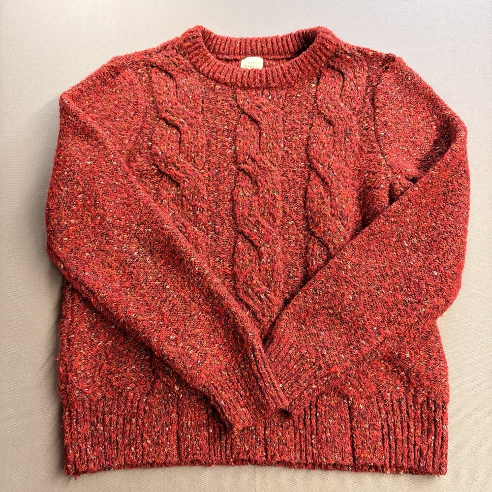 A New Day Crewneck Cable Knit Pullover Sweater Red Confetti Womens Medium